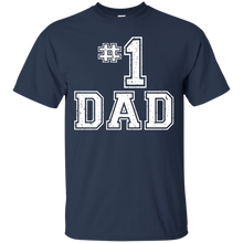 Load image into Gallery viewer, #1 Dad Number One Father's Day Vintage Style T-Shirt - TEEEVER - Navy / S- Short Sleeve -TeeEver.com