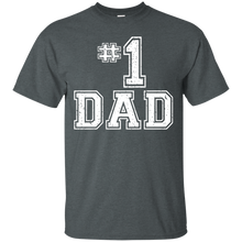 Load image into Gallery viewer, #1 Dad Number One Father's Day Vintage Style T-Shirt - TEEEVER - Dark Heather / S- Short Sleeve -TeeEver.com